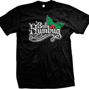 Bah Humbug With Holly Leaves - Christmas Funny Sayings T-shirt 81
